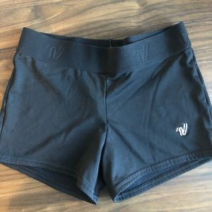Black varsity athletic shorts